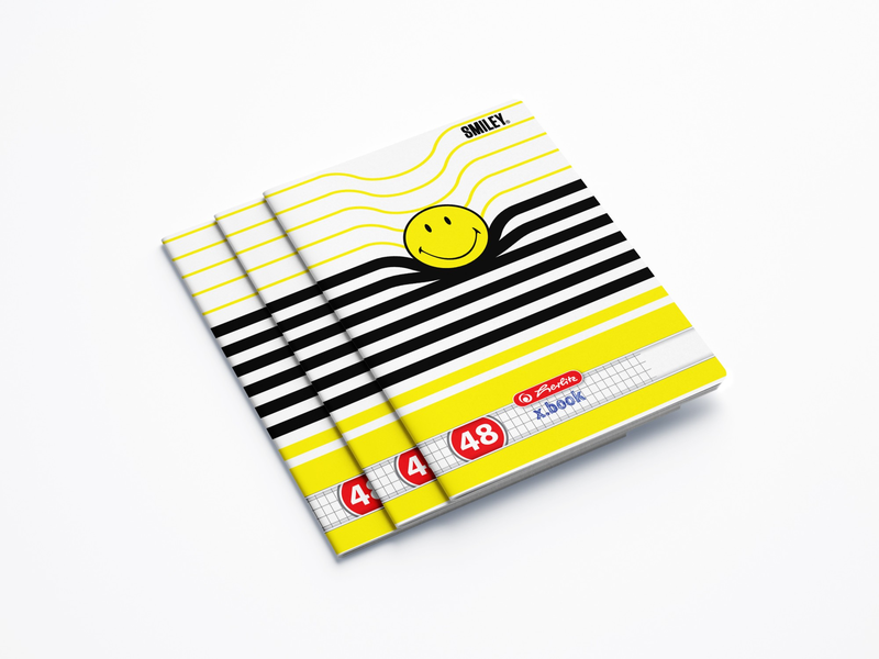 Caiet A5 48 file matematica, motiv Smiley, Herlitz